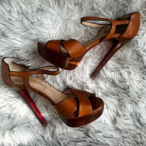 Christian Louboutin Sporting 140 Calf Platform Red Bottoms Size 37